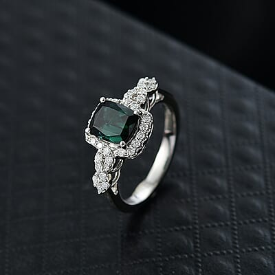 Certified & Appraised Rhapsody AAAA Monte Belo Indicolite, Diamond Ring in 950 Platinum 2.01 ctw (Size 6.0)