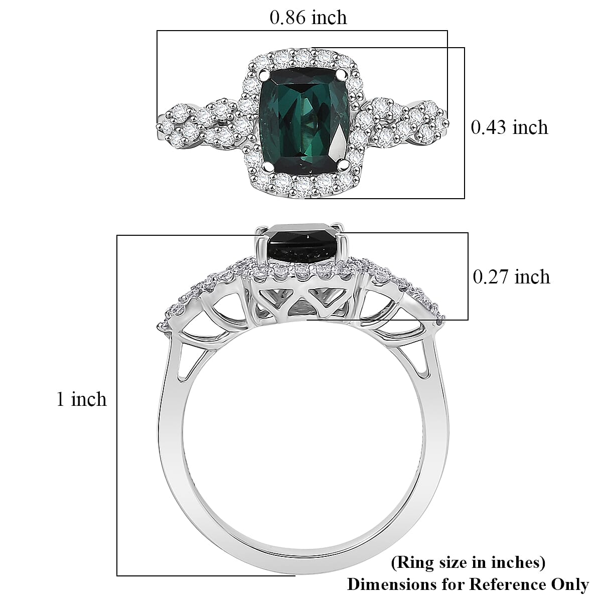 Certified & Appraised Rhapsody AAAA Monte Belo Indicolite and E-F VS Diamond 2.01 ctw Ring in 950 Platinum (Size 6.0) 6.67 Grams image number 5
