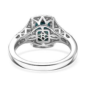  Certified & Appraised Rhapsody AAAA Monte Belo Indicolite and E-F VS Diamond 2.33 ctw Ring in 950 Platinum (Size 8.0) 6.50 Grams
