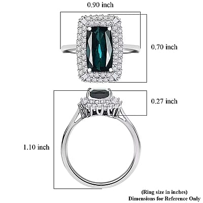 Certified & Appraised Rhapsody AAAA Monte Belo Indicolite and E-F VS Diamond 3.24 ctw Ring in 950 Platinum (Size 10.0) 7.25 Grams