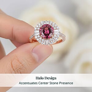  Certified & Appraised AAA Tanzanian Raspberry Garnet and Luxuriant Diamond G-H SI 3.50 ctw Ring in 10K Rose Gold (Size  6.0)