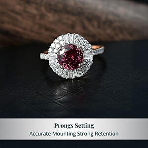  Certified & Appraised AAA Tanzanian Raspberry Garnet and Luxuriant Diamond G-H SI 3.50 ctw Ring in 10K Rose Gold (Size  7.0)