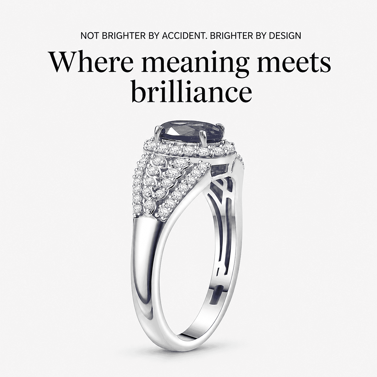 D'Joy AAA Tanzanite, Moissanite Ring in Rhodium Over Sterling Silver 1.30 ctw (Size 5.0)