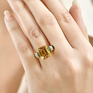 D'Joy Marialite, Multi Gemstone Art Deco Ring in 18K Vermeil YG Over Sterling Silver 6.10 ctw (Size 6.0)