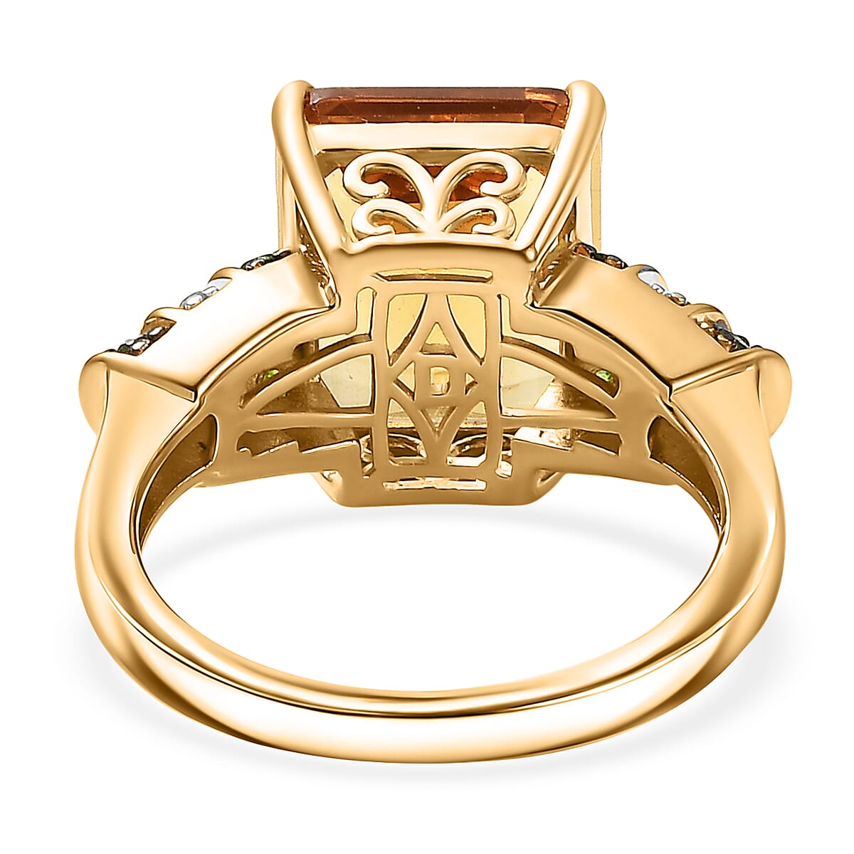 D'Joy Premium Marialite, Chrome Diopside and White Zircon Ring in 18K Vermeil YG Over Sterling Silver (Size 6.0) 6.10 ctw image number 4