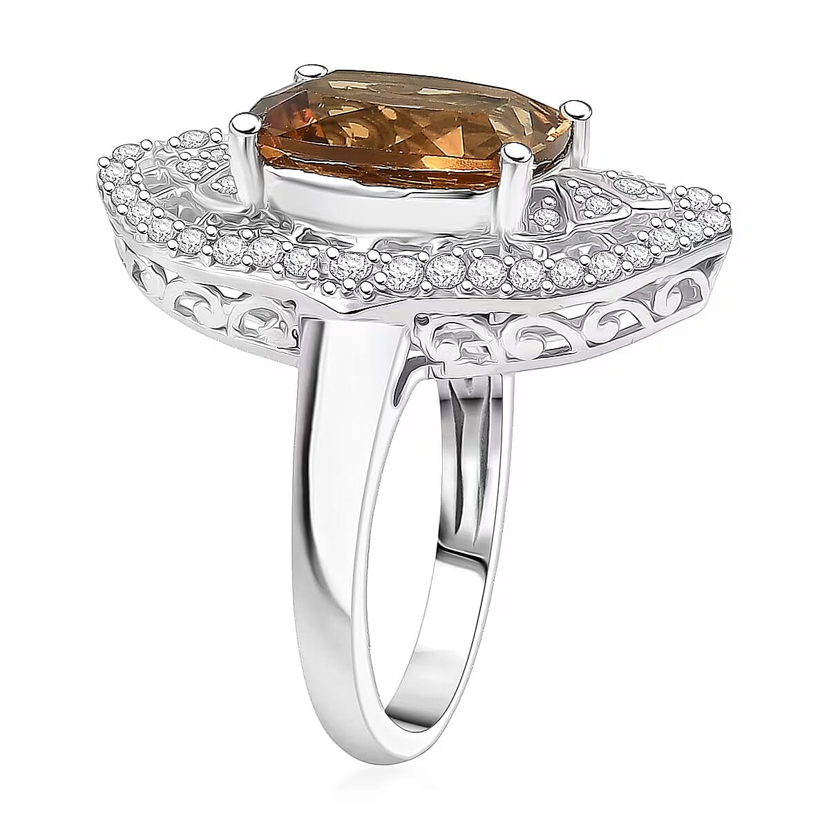 D'Joy Marialite, White Zircon Art Deco Ring in Rhodium Over Sterling Silver 5.65 ctw (Size 6.0) image number 7