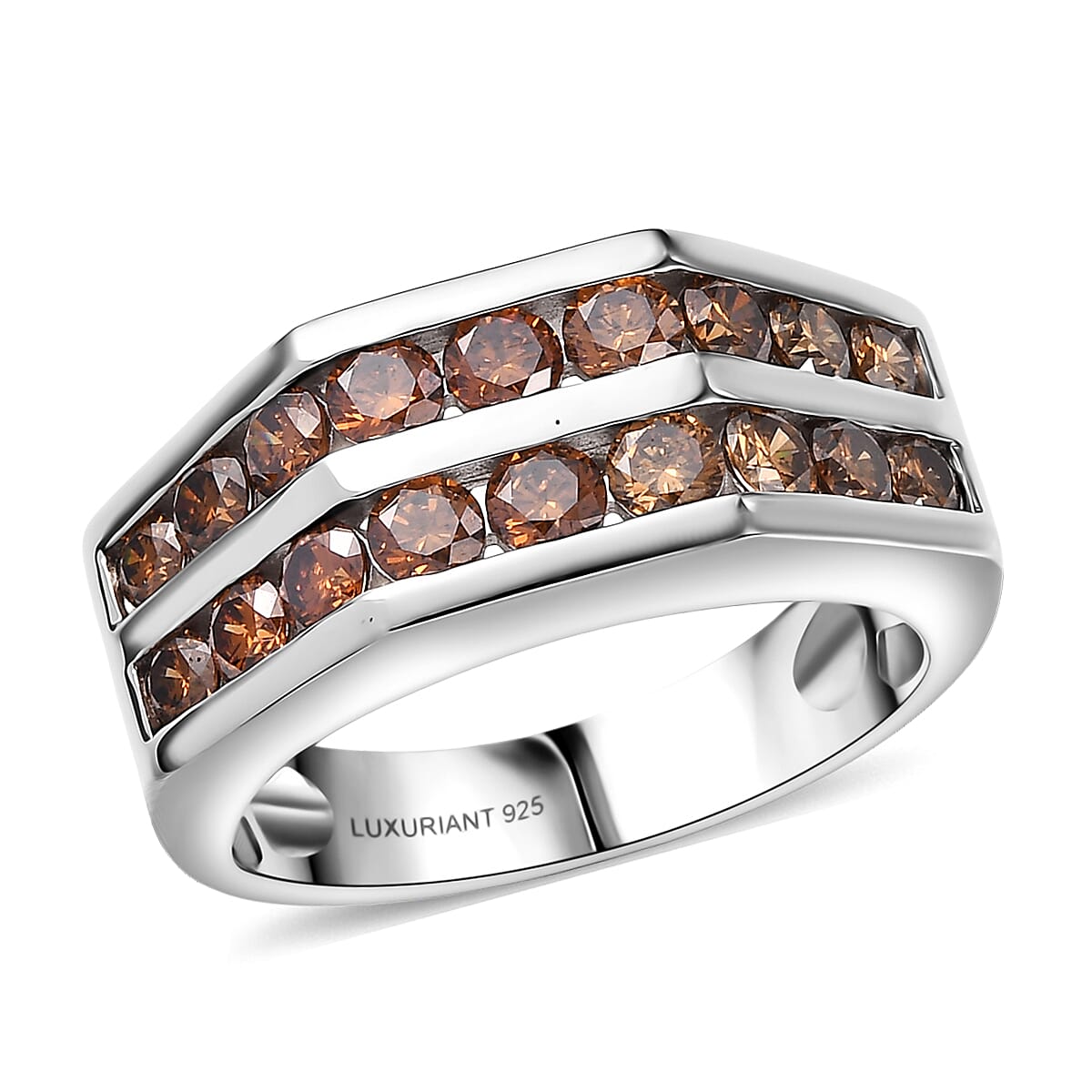 Luxuriant Lab Grown Red Diamond (IR) (SI) Ring in Rhodium Over Sterling Silver (Size 10.0) 2.10 ctw image number 0