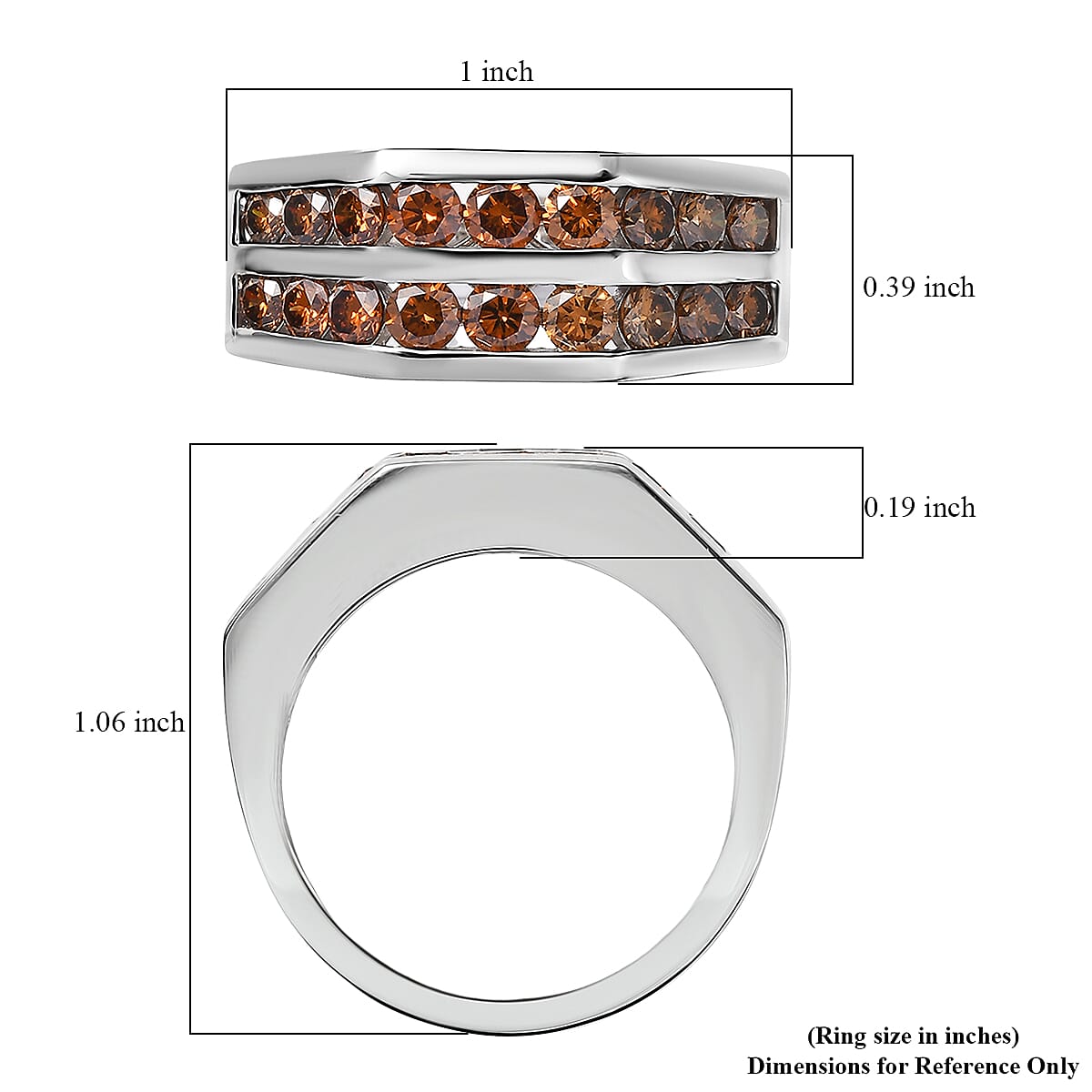 Luxuriant Lab Grown Red Diamond (IR) (SI) Ring in Rhodium Over Sterling Silver (Size 10.0) 2.10 ctw image number 5