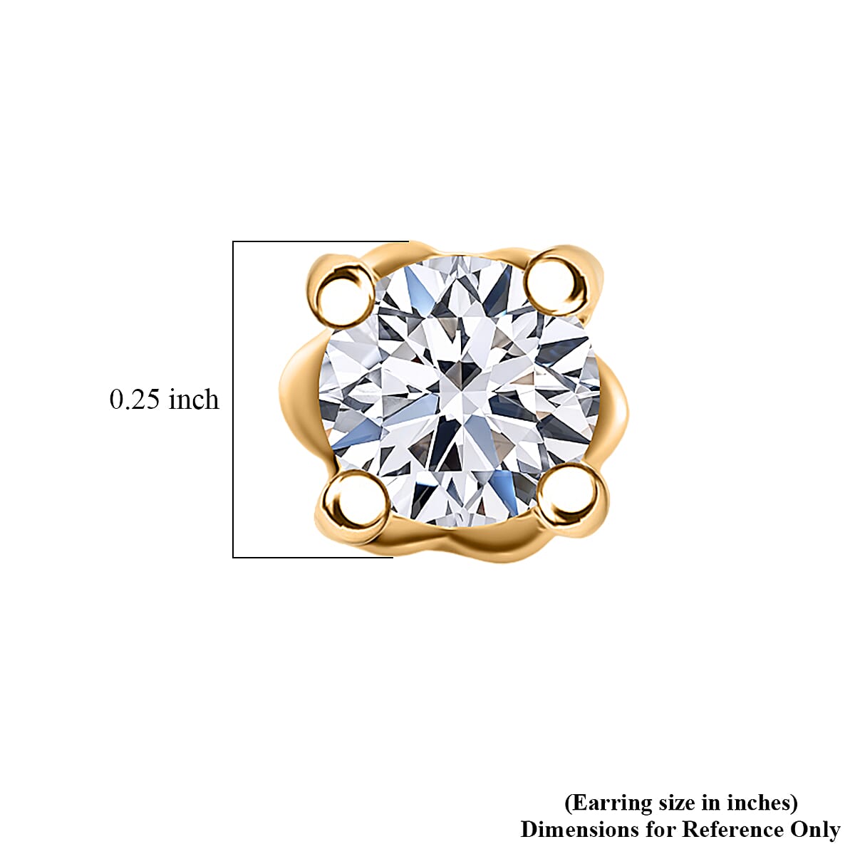 Luxuriant Lab Grown Diamond G-H SI 0.50 ctw Earrings in 18K Vermeil Yellow Gold Over Sterling Silver image number 6