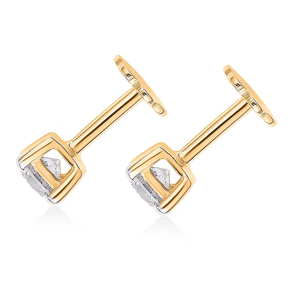 Luxuriant Lab Grown Diamond Earrings in 18K Vermeil YG Over Sterling Silver 0.50 ctw image number 7