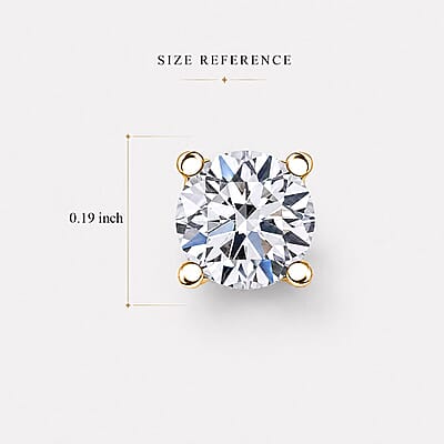 Luxuriant Lab Grown Diamond G-H SI 0.50 ctw Earrings in 18K Vermeil Yellow Gold Over Sterling Silver