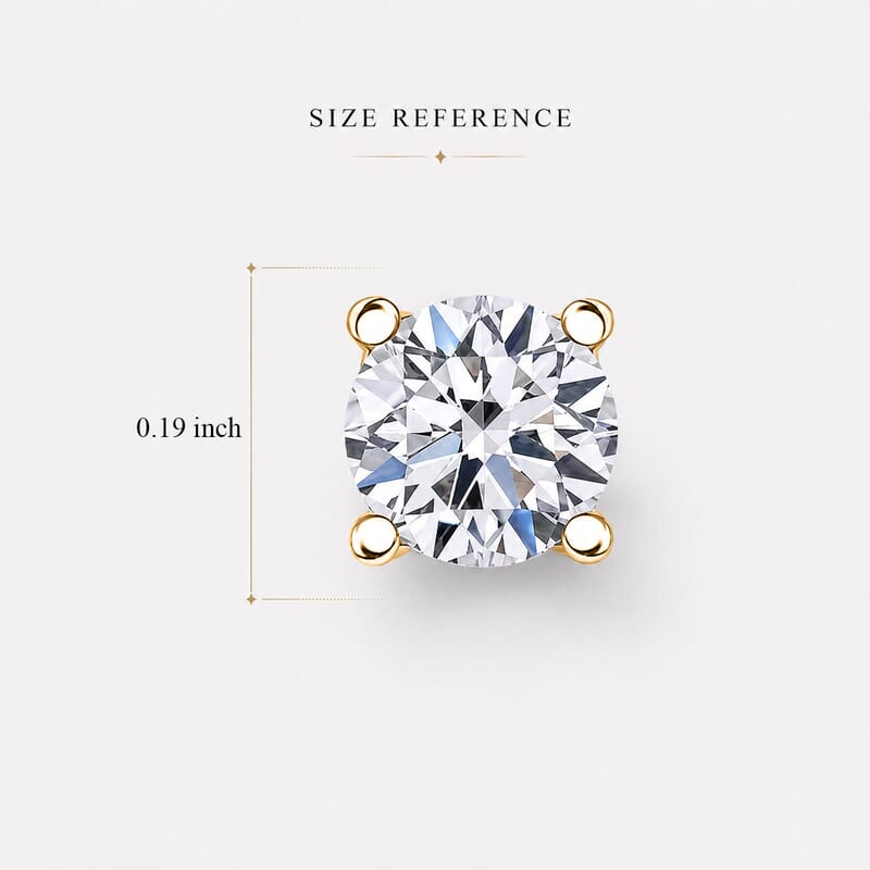Luxuriant Lab Grown Diamond G-H SI 0.50 ctw Earrings in 18K Vermeil Yellow Gold Over Sterling Silver