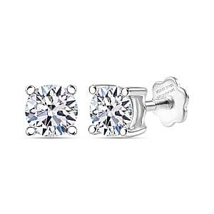 Luxuriant Lab Grown Diamond Earrings in Rhodium Over Sterling Silver 0.50 ctw
