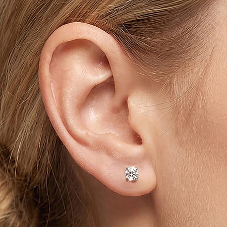 Round / Rhodium Over Sterling Silver / 0.50 - Product card gallery slide 2 (10178330722617)