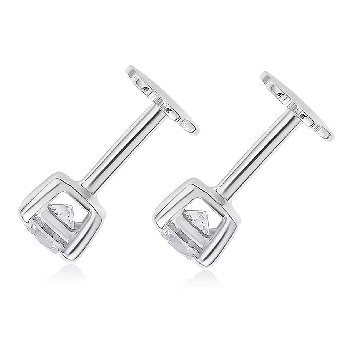 Luxuriant Lab Grown Diamond Earrings in Rhodium Over Sterling Silver 0.50 ctw image number 7