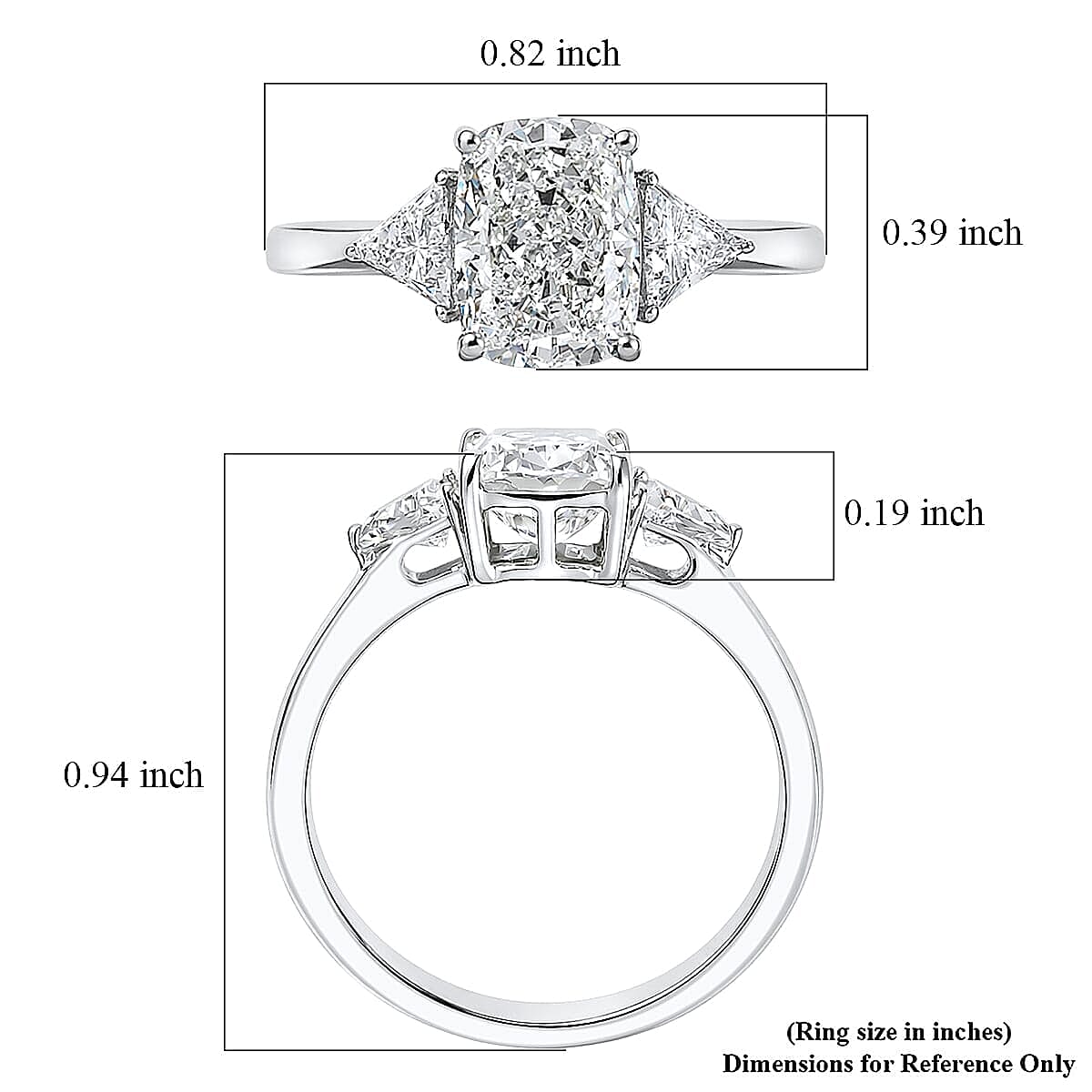 Luxuriant Lab Grown Diamond E-F VS 2.50 ctw Ring in 950 Platinum (Size 10.0) 4.26 Grams