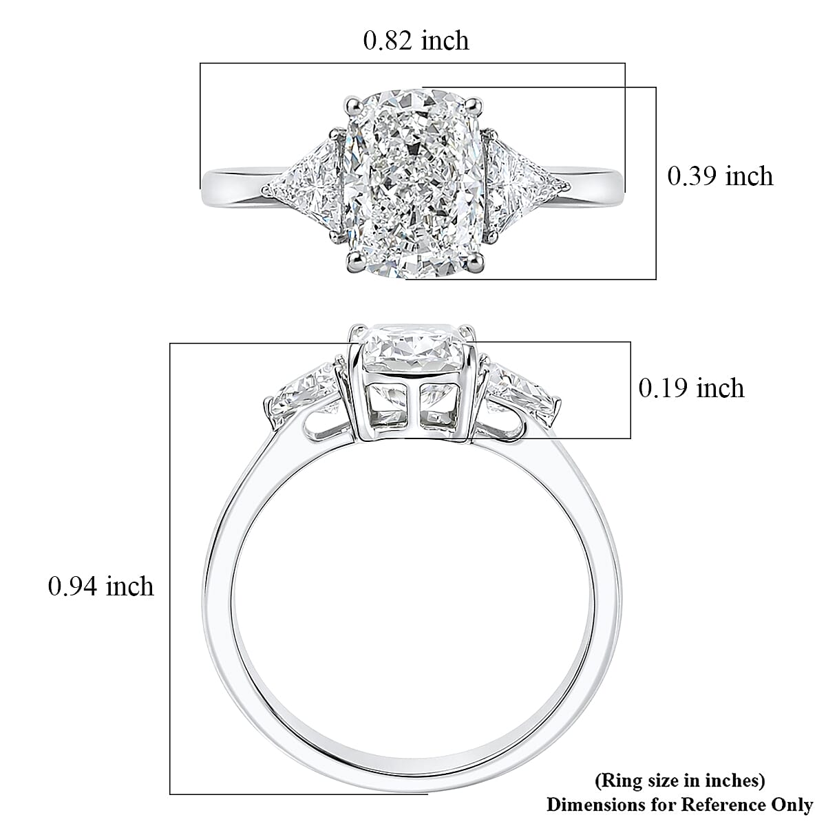 Luxuriant Lab Grown Diamond E-F VS 2.50 ctw Ring in 950 Platinum (Size 6.0) 4.26 Grams image number 5
