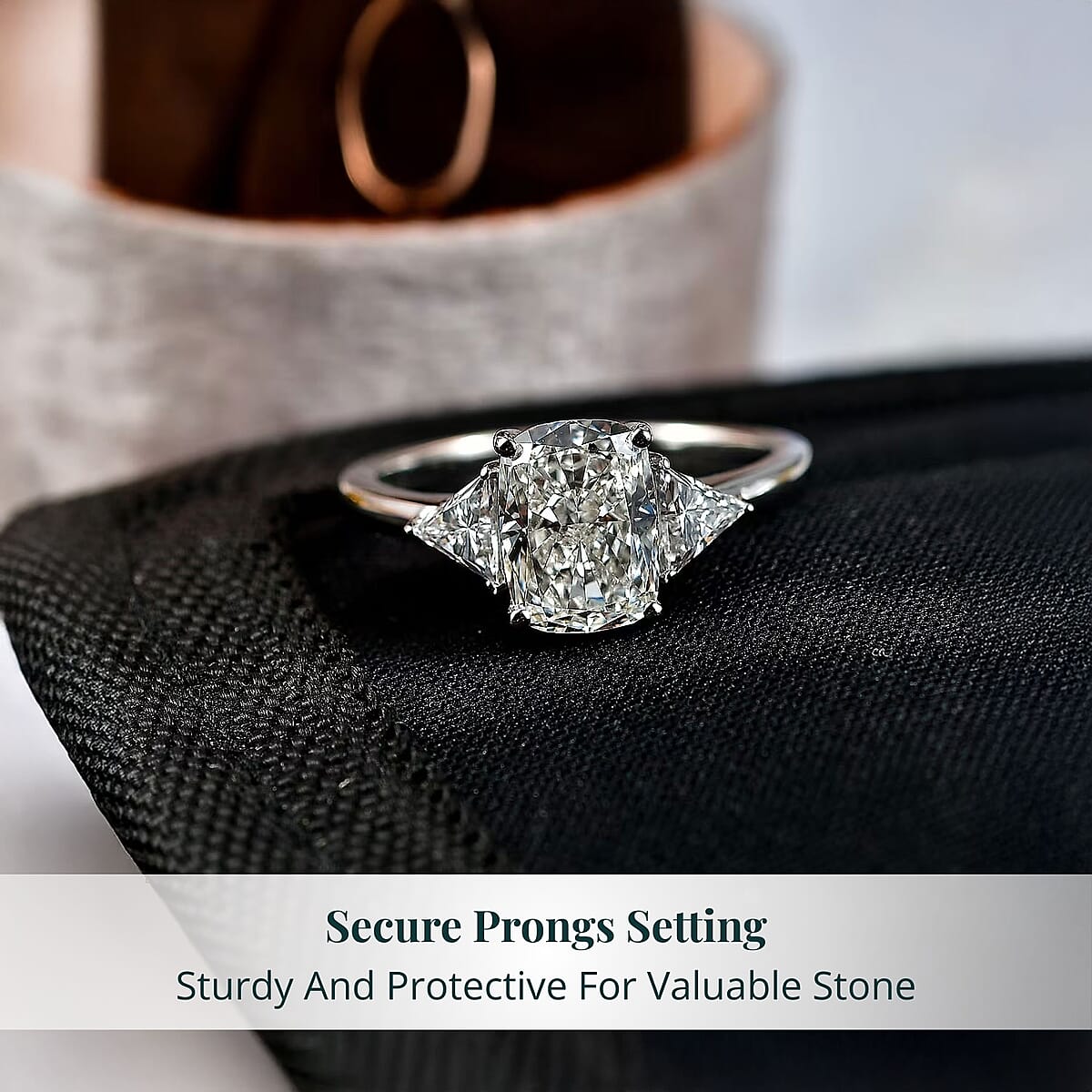 Luxuriant Lab Grown Diamond E-F VS 2.50 ctw Ring in 950 Platinum (Size 7.0) 4.26 Grams image number 4