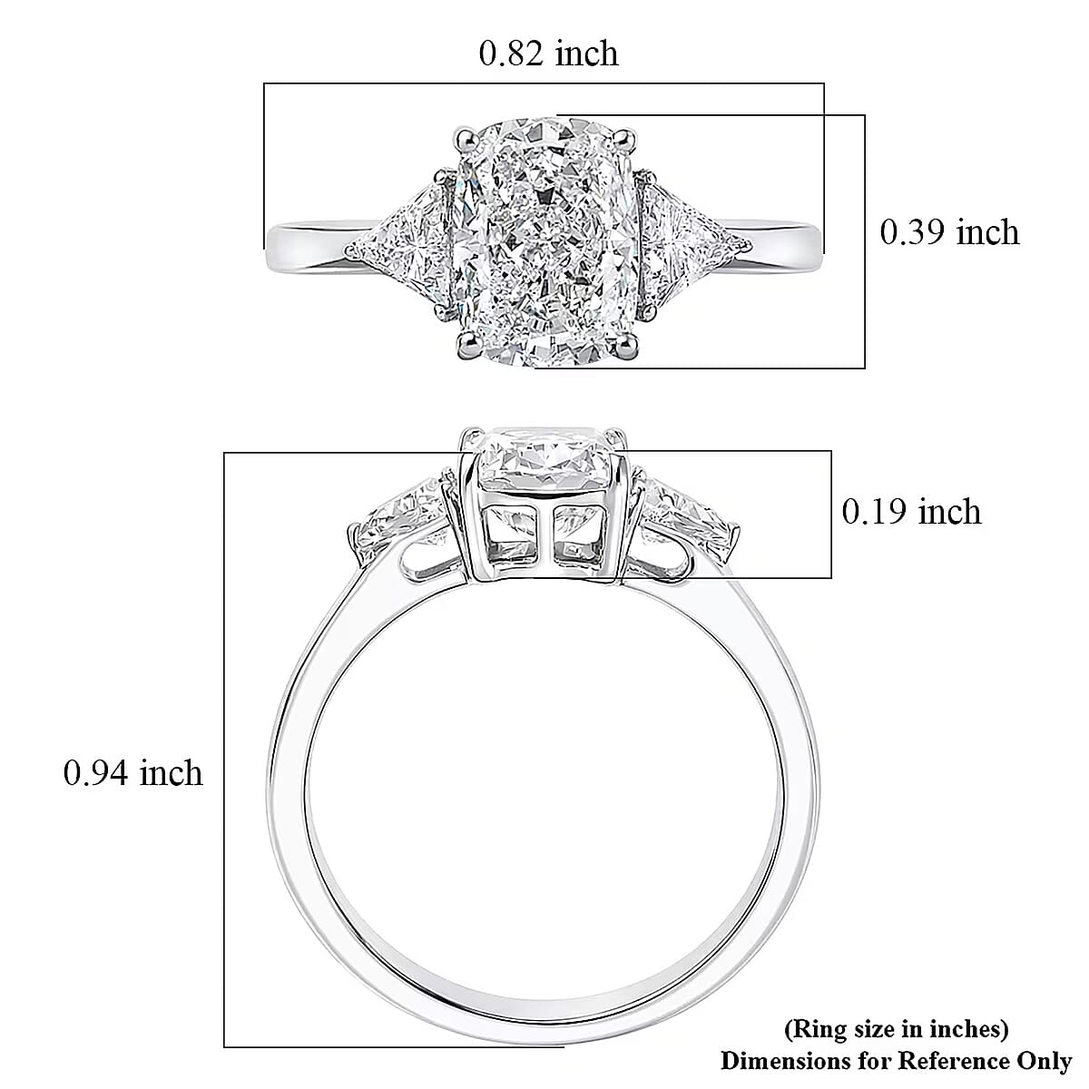Luxuriant Lab Grown Diamond E-F VS 2.50 ctw Ring in 950 Platinum (Size 7.0) 4.26 Grams image number 6