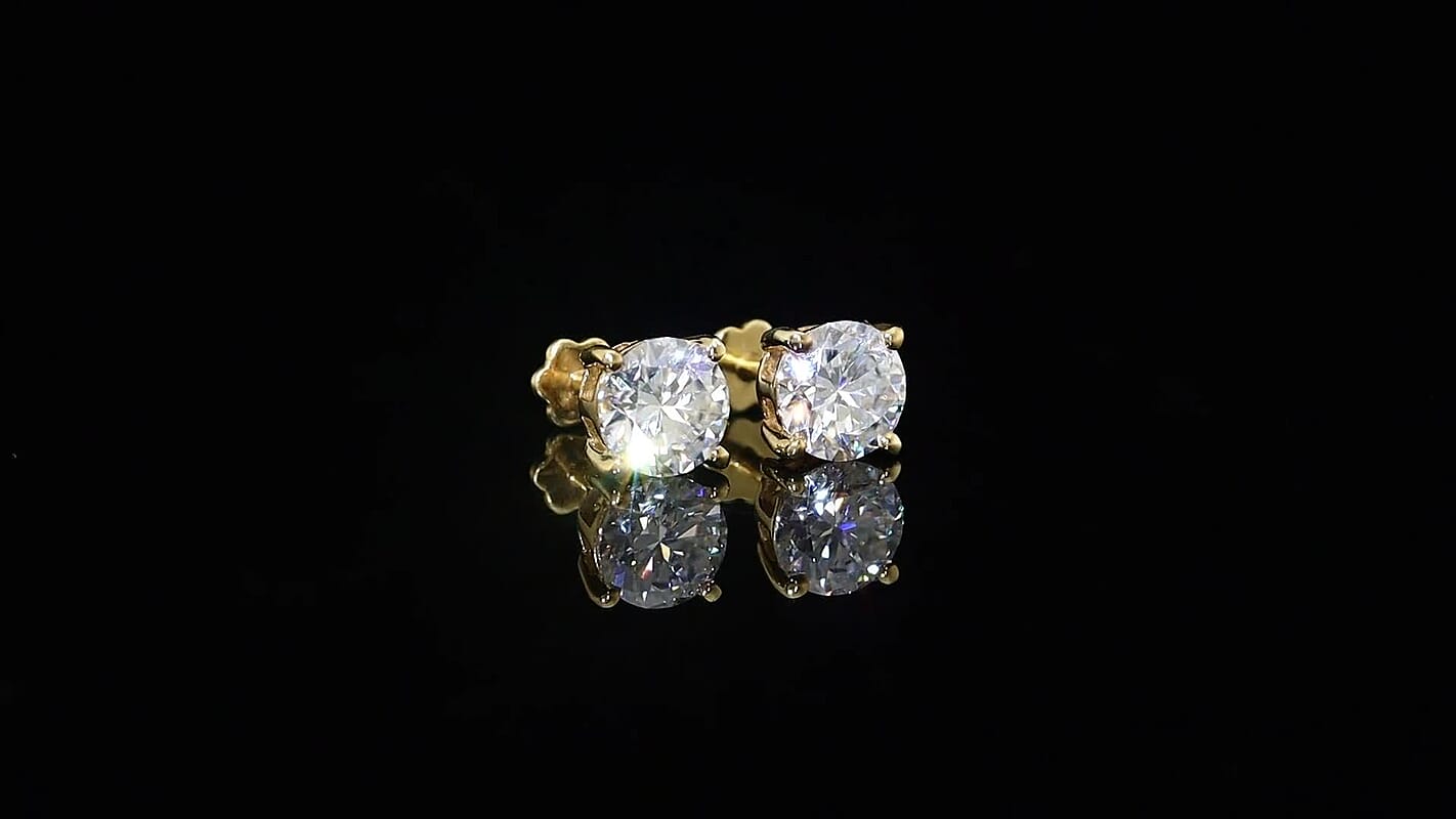 Luxuriant Lab Grown Diamond (G-H, SI) Earrings in 18K Vermeil YG Over Sterling Silver 1.10 ctw