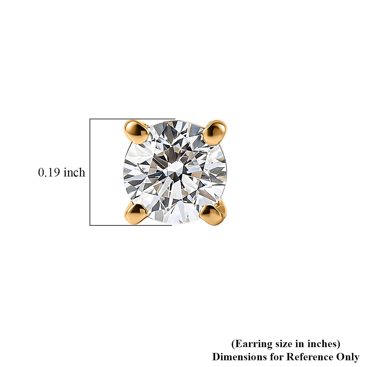 Luxuriant Lab Grown Diamond Stud Earrings in 18K Vermeil YG Over Sterling Silver 1.10 ctw
