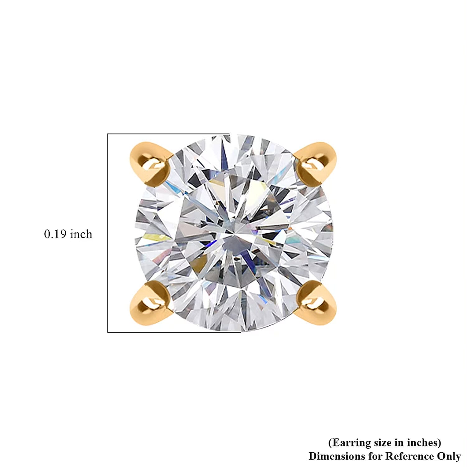 Luxuriant Lab Grown Diamond Stud Earrings in 18K Vermeil YG Over Sterling Silver 1.10 ctw
