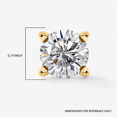 Luxuriant Lab Grown Diamond Stud Earrings in 18K Vermeil YG Over Sterling Silver 1.10 ctw