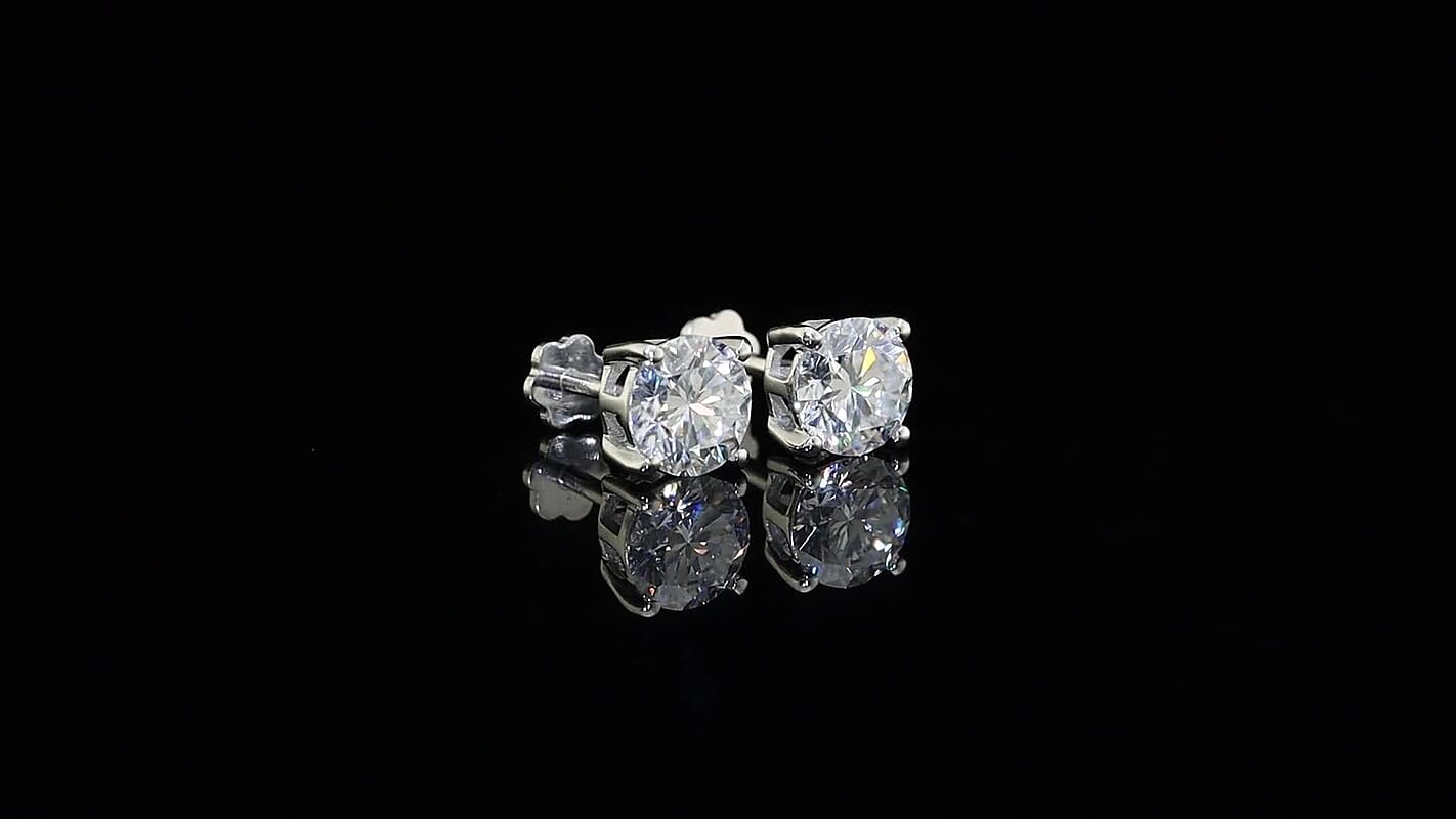 Luxuriant Lab Grown Diamond (G-H, SI) Earrings in 18K Vermeil YG Over Sterling Silver 1.10 ctw