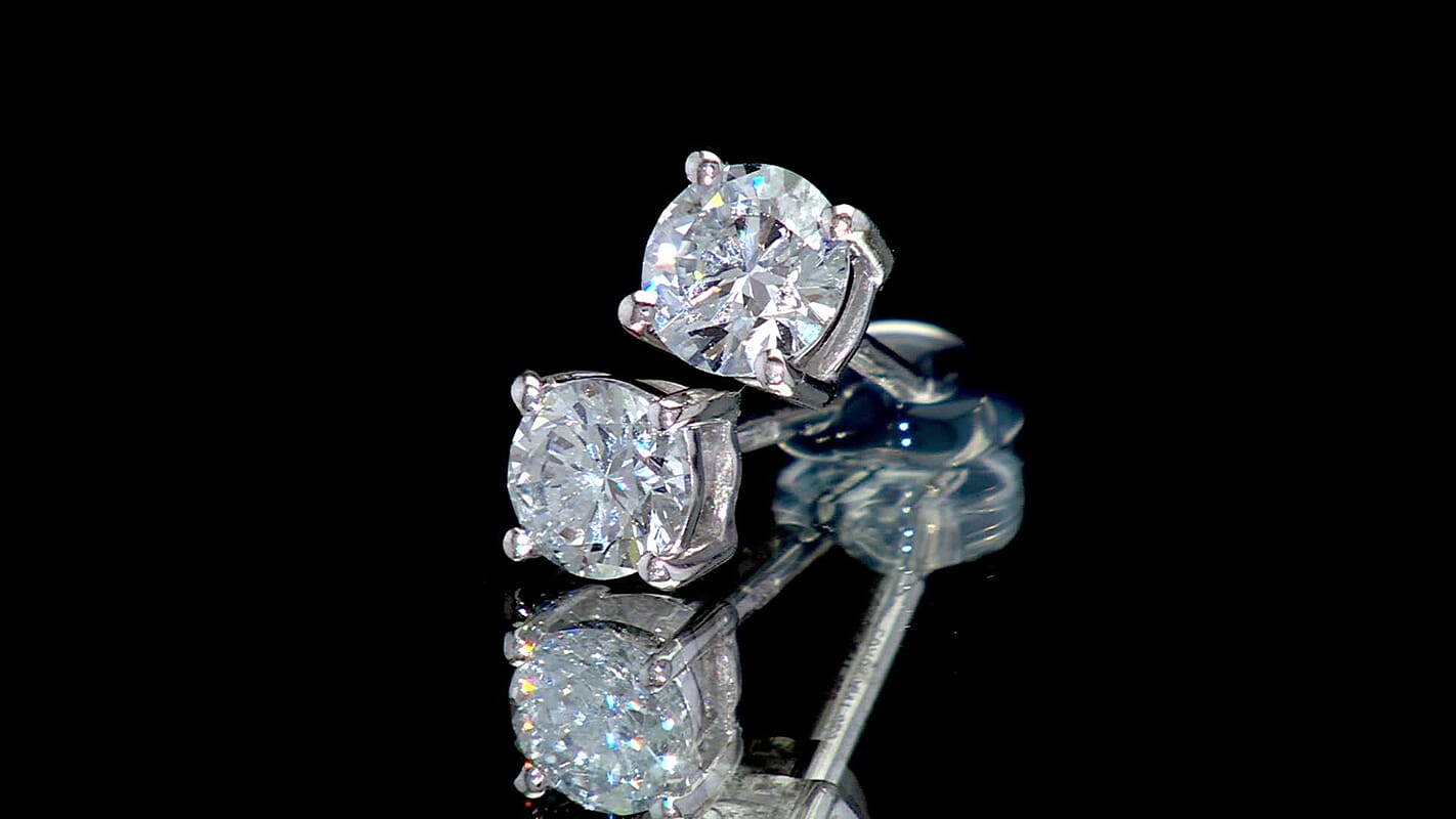 Luxuriant Lab Grown Diamond (G-H, SI) Earrings in 18K Vermeil YG Over Sterling Silver 1.10 ctw