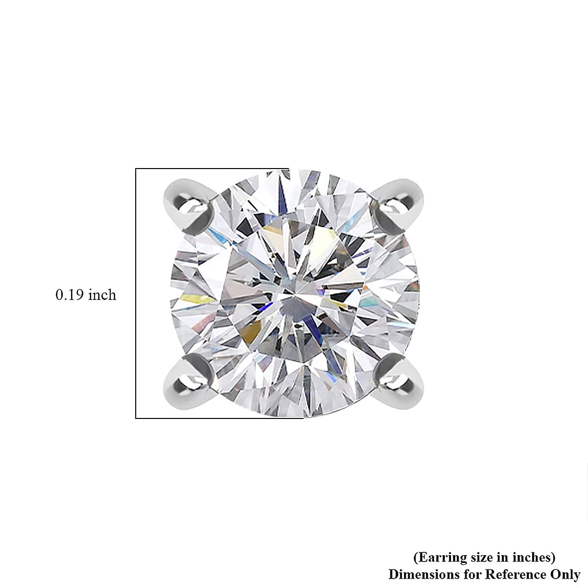 Luxuriant Lab Grown Diamond G-H SI 1.10 ctw Solitaire Stud Earrings in Rhodium Over Sterling Silver image number 7
