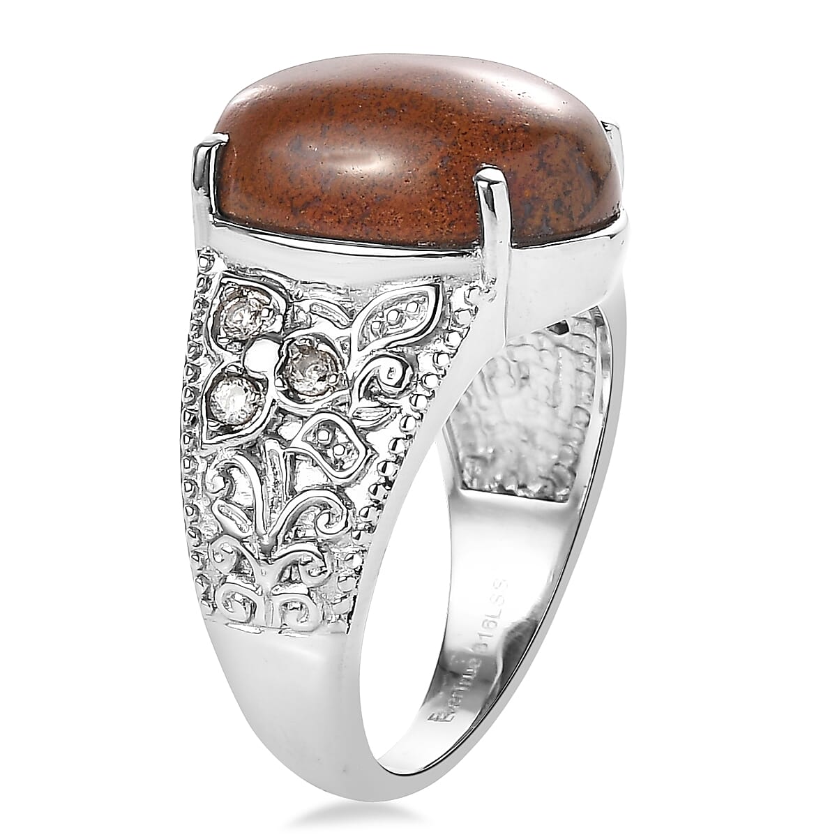 EverTrue Aqua Nueva Moss, Simulated Diamond Ring in Stainless Steel (Size 6.0) 10.75 ctw