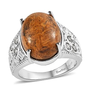 EverTrue Indian Script Stone, Simulated Diamond Ring in Stainless Steel (Size 11.0) 10.10 ctw