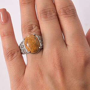 EverTrue Indian Script Stone, Simulated Diamond Ring in Stainless Steel (Size 9.0) 10.10 ctw