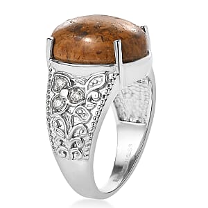 EverTrue Indian Script Stone, Simulated Diamond Ring in Stainless Steel (Size 9.0) 10.10 ctw
