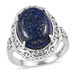 EverTrue Lapis Lazuli Ring in Stainless Steel (Size 10.0) 10.10 ctw