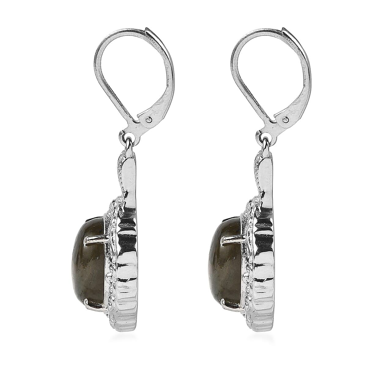 EverTrue Malagasy Labradorite 11.70 ctw Earrings in Stainless Steel image number 3