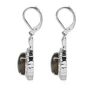 EverTrue Malagasy Labradorite 11.70 ctw Earrings in Stainless Steel