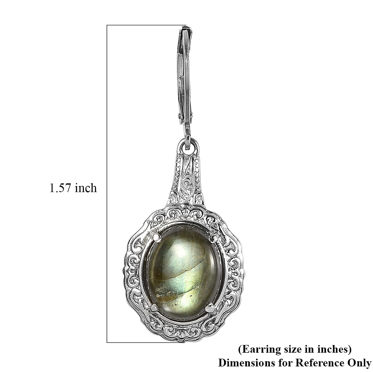 EverTrue Malagasy Labradorite 11.70 ctw Earrings in Stainless Steel image number 5