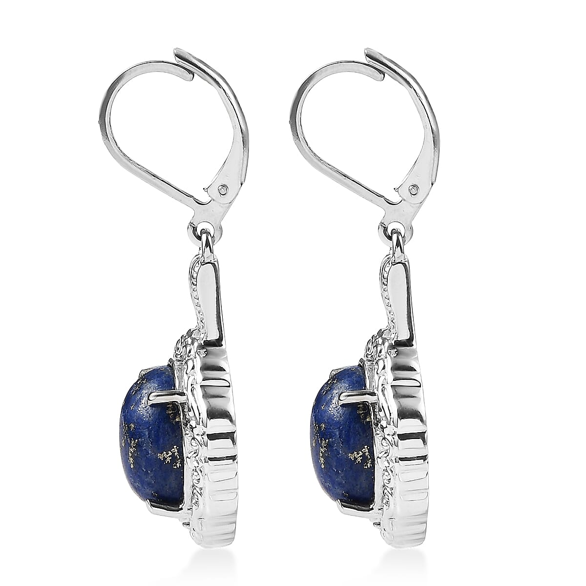 EverTrue Lapis Lazuli 11.00 ctw Earrings in Stainless Steel