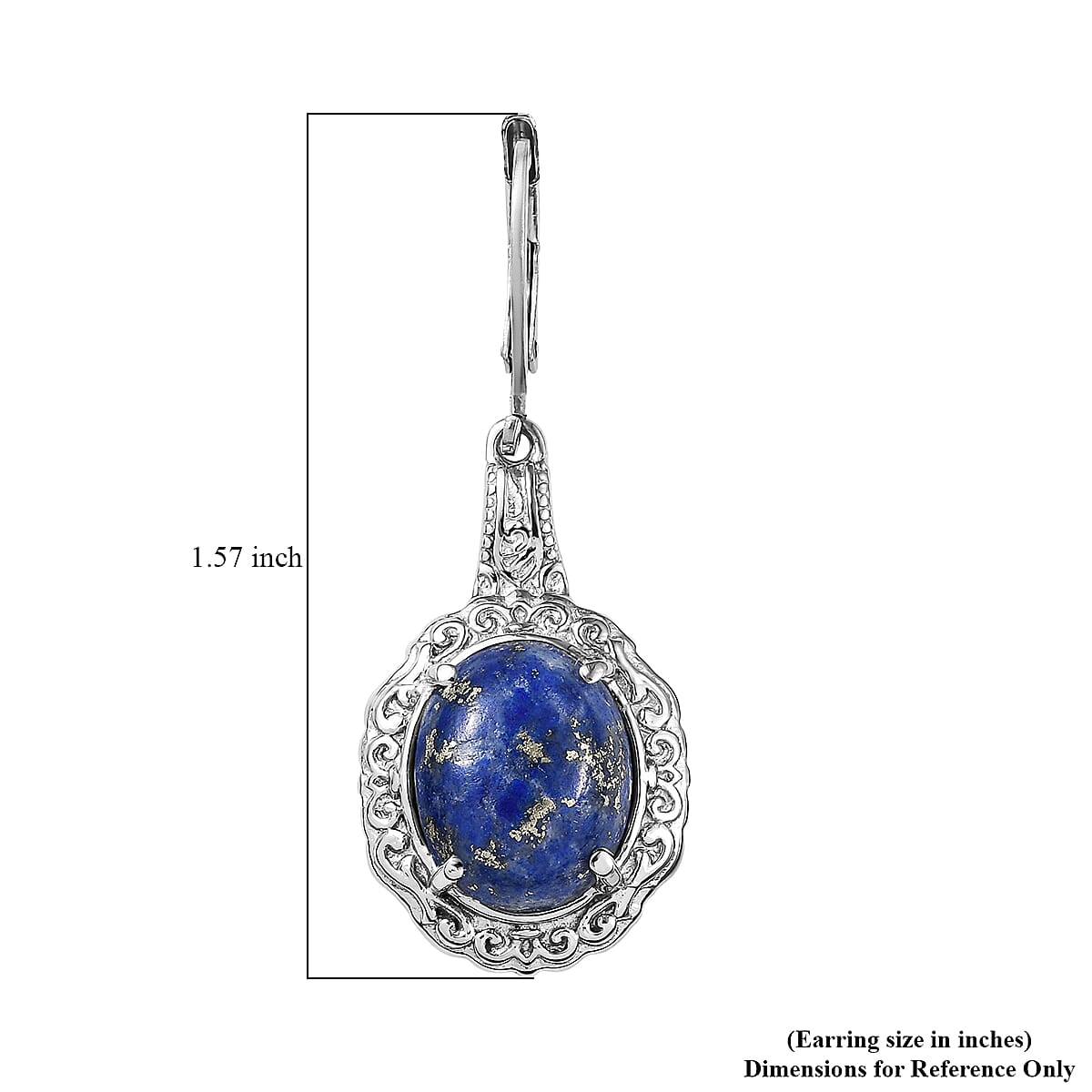 EverTrue Lapis Lazuli 11.00 ctw Earrings in Stainless Steel