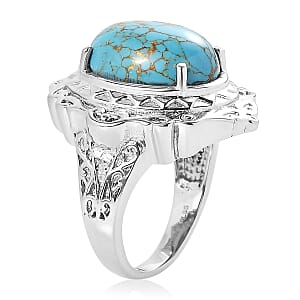 EverTrue Mojave Blue Turquoise Ring in Stainless Steel (Size 10) 8.60 ctw