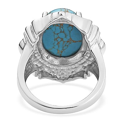 EverTrue Mojave Blue Turquoise Ring in Stainless Steel (Size 10.0) 8.60 ctw