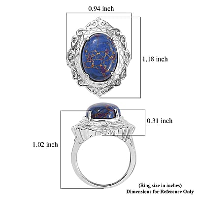 EverTrue Mojave Purple Turquoise Ring in Stainless Steel (Size 10.0) 7.60 ctw
