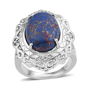 EverTrue Mojave Purple Turquoise Ring in Stainless Steel (Size 6.0) 7.60 ctw