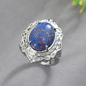 EverTrue Mojave Purple Turquoise Ring in Stainless Steel (Size 8.0) 7.60 ctw