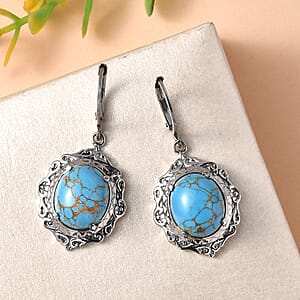 EverTrue Mojave Blue Turquoise 9.10 ctw Earrings in Stainless Steel