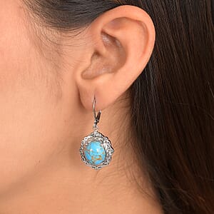 EverTrue Mojave Blue Turquoise 9.10 ctw Earrings in Stainless Steel