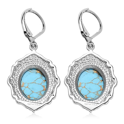 EverTrue Mojave Blue Turquoise 9.10 ctw Earrings in Stainless Steel