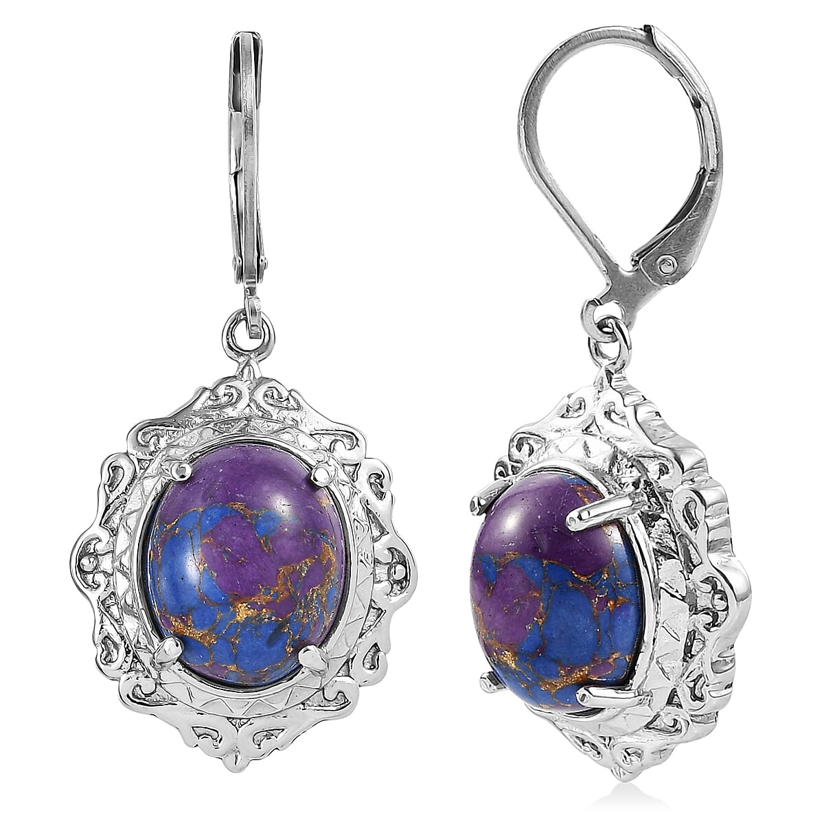 Buy EverTrue Mojave Purple Turquoise 8.15 ctw Earrings in