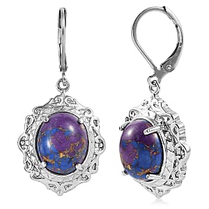 EverTrue Mojave Purple Turquoise 8.15 ctw Earrings in Stainless Steel